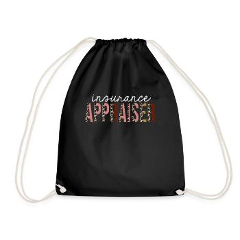 Insurance Appraiser Leopard Print Funny Gift - Drawstring Bag - black - Front