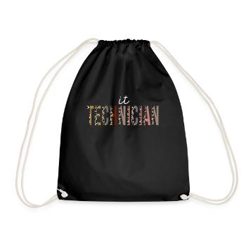 Technicien informatique Leopard Print Drôle cadeau - Sac de sport léger - noir - Devant