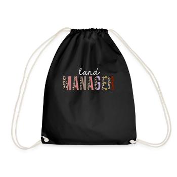 Land manager Leopard Print Funny Gift - Drawstring Bag - black - Front