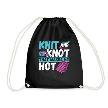 Tricot et nœud qui me fait Hot Knitting Crochet - Sac de sport léger - noir - Devant