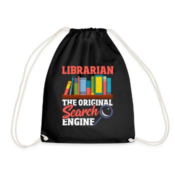 Librarian The Original Search Engine Book Lover - Drawstring Bag - black - Front