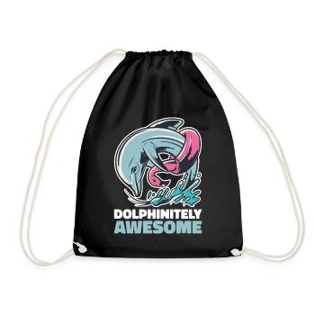 Cadeau rétro dauphin dauphin - Sac de sport léger - noir - Devant