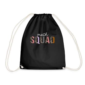Math Squad Leopard Print Funny Gift - Drawstring Bag - black - Front