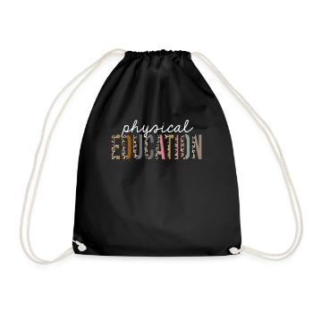 Sport Physical Education Leopard Print Lustiges Geschenk - Turnbeutel - Schwarz - Vorne