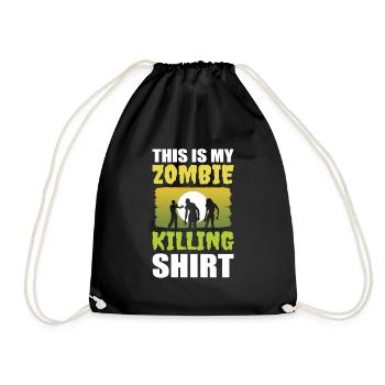 This Is My Zombie Killing Shirt Gamer Zombie - Turnbeutel - Schwarz - Vorne