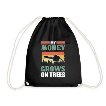 My Money Grows On Trees Lumberjack Arborist - Drawstring Bag - black - Front