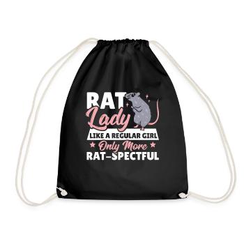 Rat Lady Like a Regular Girl Only More - Drawstring Bag - black - Front