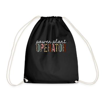 Power Plant Operator Leopard Print Funny Gift - Drawstring Bag - black - Front