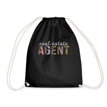 Agent immobilier Leopard Print Drôle cadeau - Sac de sport léger - noir - Devant