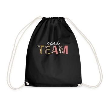 SPED Team Leopard Print Lustiges Geschenk - Turnbeutel - Schwarz - Vorne