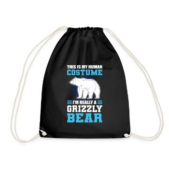 This Is My Human Costume I'm Really A Grizzly - Turnbeutel - Schwarz - Vorne