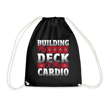 Building My Deck Is My Cardio Trading Card Game - Turnbeutel - Schwarz - Vorne