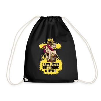 J’aime Jésus mais je bois un petit cadeau de Jésus - Sac de sport léger - noir - Devant
