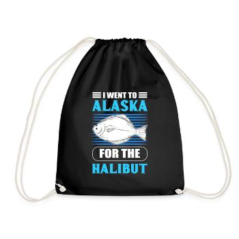 Flétan Pêche Poisson de mer Hameçons Appâts Pêcheur Poisson - Sac de sport léger - noir - Devant