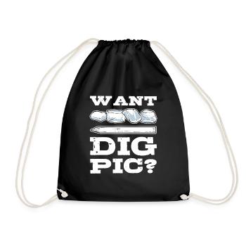 Want Dig Pic? Mineral Collecting Ores Collector - Turnbeutel - Schwarz - Vorne