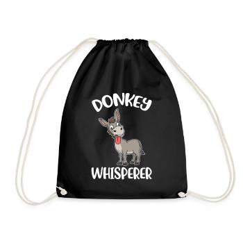 Donkey Whisperer Esel Geschenk - Turnbeutel - Schwarz - Vorne