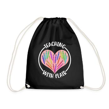 Teaching With Flair Lehrer Geschenk - Turnbeutel - Schwarz - Vorne