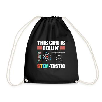 This Girl is Feelin' Stem-Tastic Steminist Science - Drawstring Bag - black - Front
