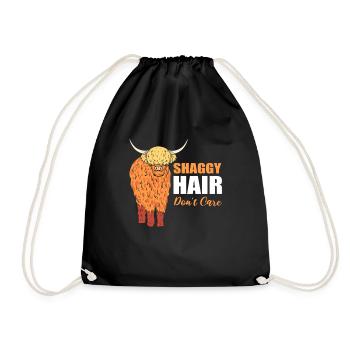 Shaggy Hair Don't Care Highland Cattle Breeder - Drawstring Bag - black - Front