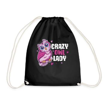 Crazy Owl Lady Owl Cadeau - Sac de sport léger - noir - Devant