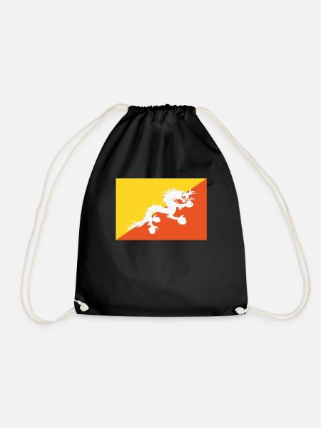 Offizielle Bhutanische Flagge Bhutanese Country Pride - Turnbeutel - Schwarz