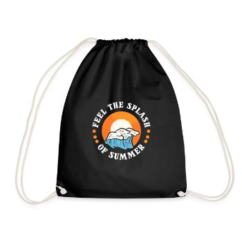 Feel The Splash Of Summer Swimming Water Pool - Drawstring Bag - black - Front