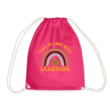 Fall Teacher , Verliebe dich in das Lernen, - Turnbeutel - Fuchsia - Vorne