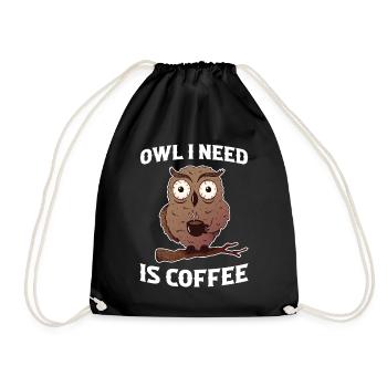 Cadeau Coffee Owl Owl - Sac de sport léger - noir - Devant