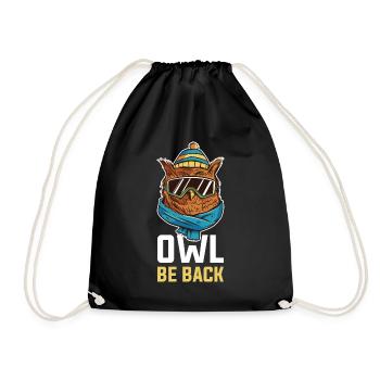Owl Be Back Owl Cadeau - Sac de sport léger - noir - Devant