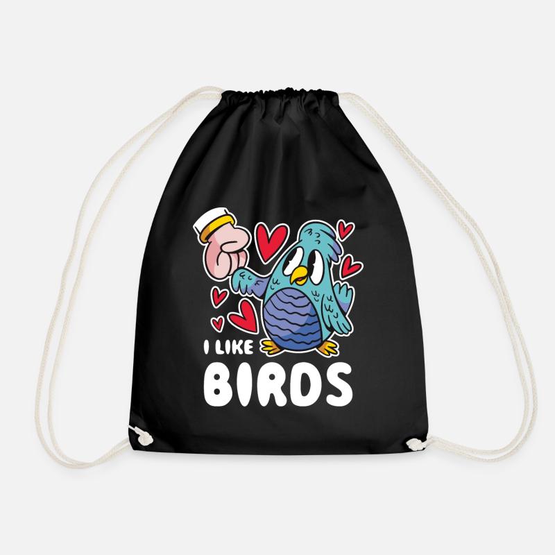I Like Birds Vogel Geschenk - Turnbeutel - Schwarz
