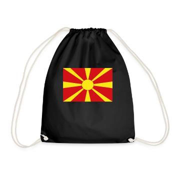 Drapeau officiel de la Macédoine Fierté du pays macédonien - Sac de sport léger - noir - Devant