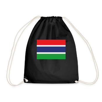 Official Gambia Flag Gambian Georgian Country - Drawstring Bag - black - Front