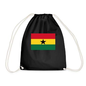 Offizielle ghanaische Flagge Ghanaian Country Pride - Turnbeutel - Schwarz - Vorne