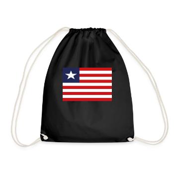 Official Liberia Flag Liberian Country Pride - Drawstring Bag - black - Front