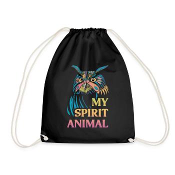 Owl Spirit Animal Owl Cadeau - Sac de sport léger - noir - Devant