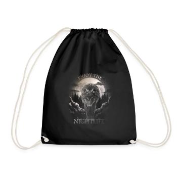 Enjoy the Nightlife I Wolf Moon - Turnbeutel - Schwarz - Vorne