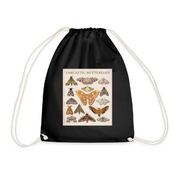 Catalogue The Sarcastic Butterfly Moth - Drawstring Bag - black - Front