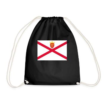 Official Jersey Flag Jerseian Country Pride - Drawstring Bag - black - Front