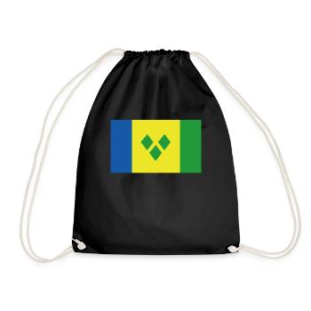 Official Saint Vincent Flag Vincentian Country - Drawstring Bag - black - Front
