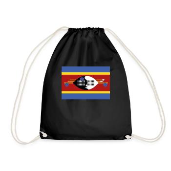 Offizielle Swasiland Flagge Swazi Country Pride - Turnbeutel - Schwarz - Vorne