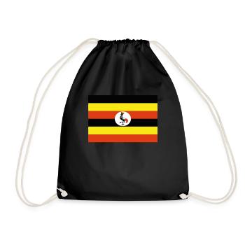 Official Uganda Flag Ugandan Country Pride - Drawstring Bag - black - Front