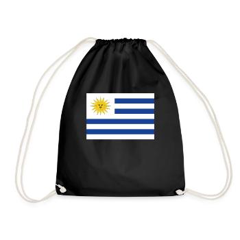 Offizielle Uruguay-Flagge Uruguayischer Landesstolz - Turnbeutel - Schwarz - Vorne