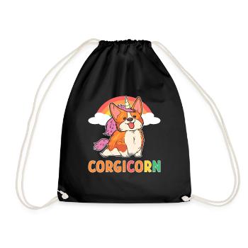 Corgicorn Welsh Corgi Licorne Chien - Sac de sport léger - noir - Devant