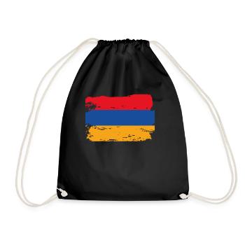 Offizielle armenische Flagge Armenischer Landesstolz - Turnbeutel - Schwarz - Vorne