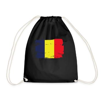 Official Chad Flag Chadian Country Pride Vintage - Drawstring Bag - black - Front