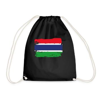 Official Gambia Flag Gambian Georgian Country - Drawstring Bag - black - Front