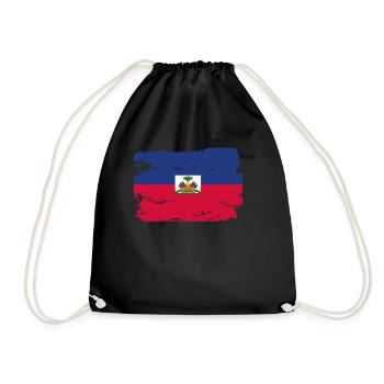 Drapeau officiel Haïti Pays Haïtien Pride Vintage - Sac de sport léger - noir - Devant