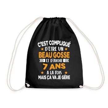Compliqué d'être un Beau Gosse et D'avoir 7 Ans - Sac de sport léger - noir - Devant