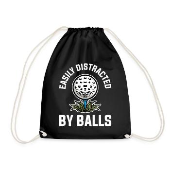 Facilement distrait par des balles Golf Golf Cadeau - Sac de sport léger - noir - Devant