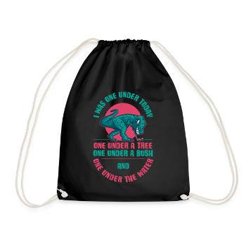 I Was One Under Today Golf Golf Gift - Drawstring Bag - black - Front
